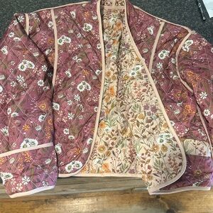 Floral Quilted Women's Jacket - Pink